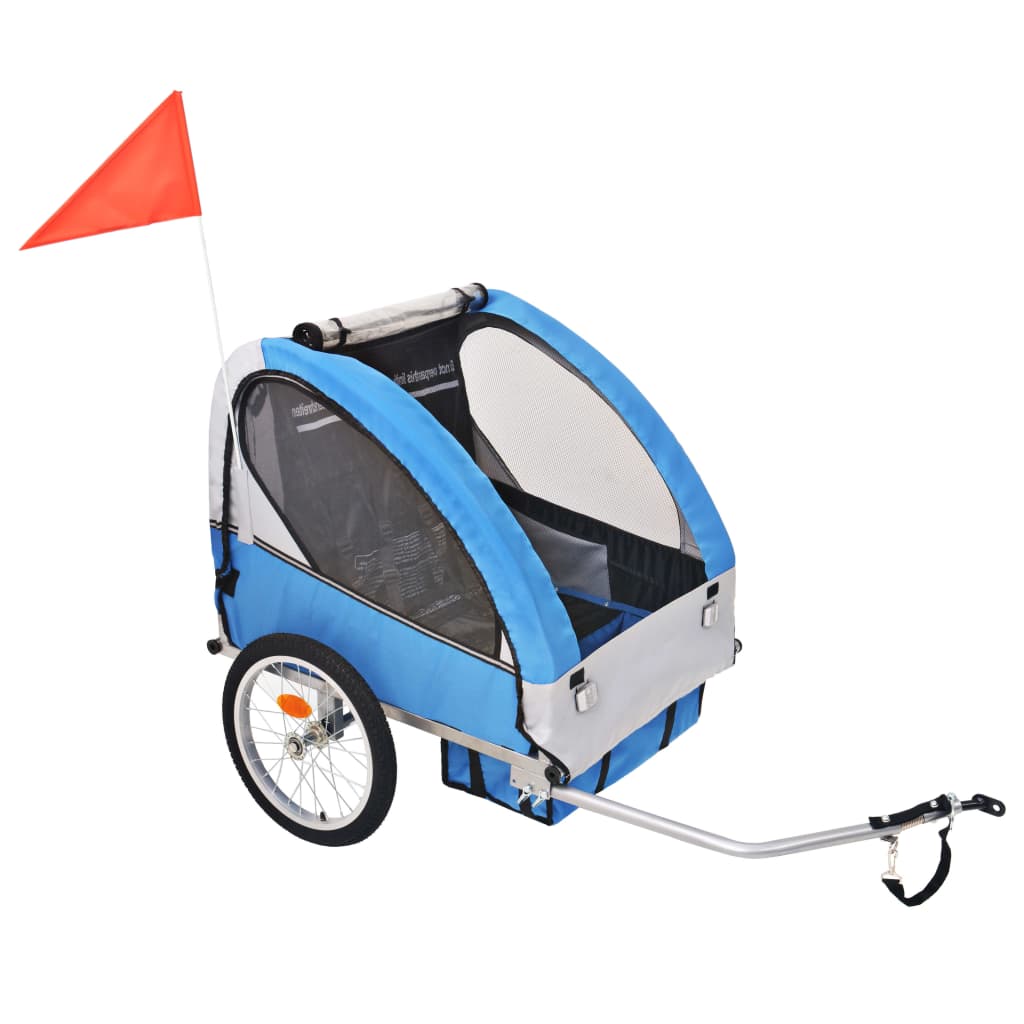 Bike Trailer Grey and Blue 30 kg