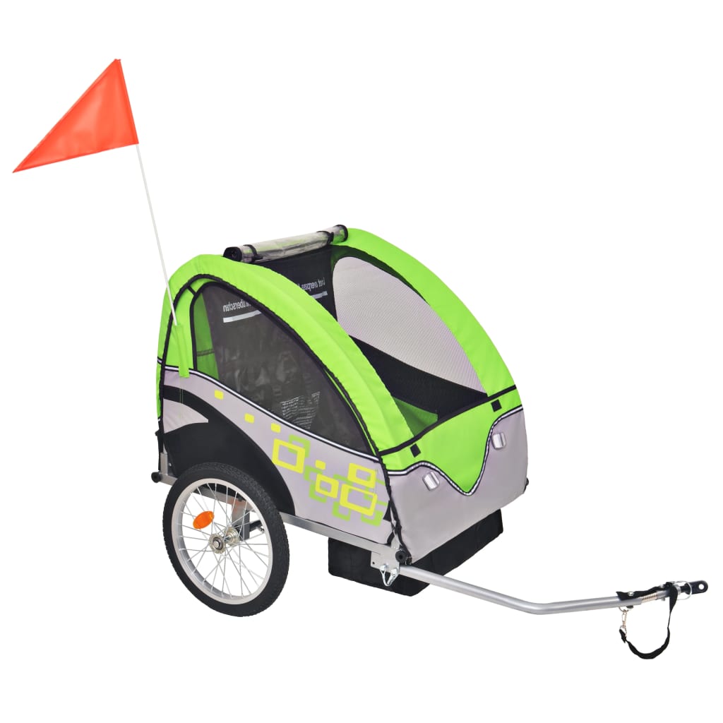 Bike Trailer Grey and Green 30 kg