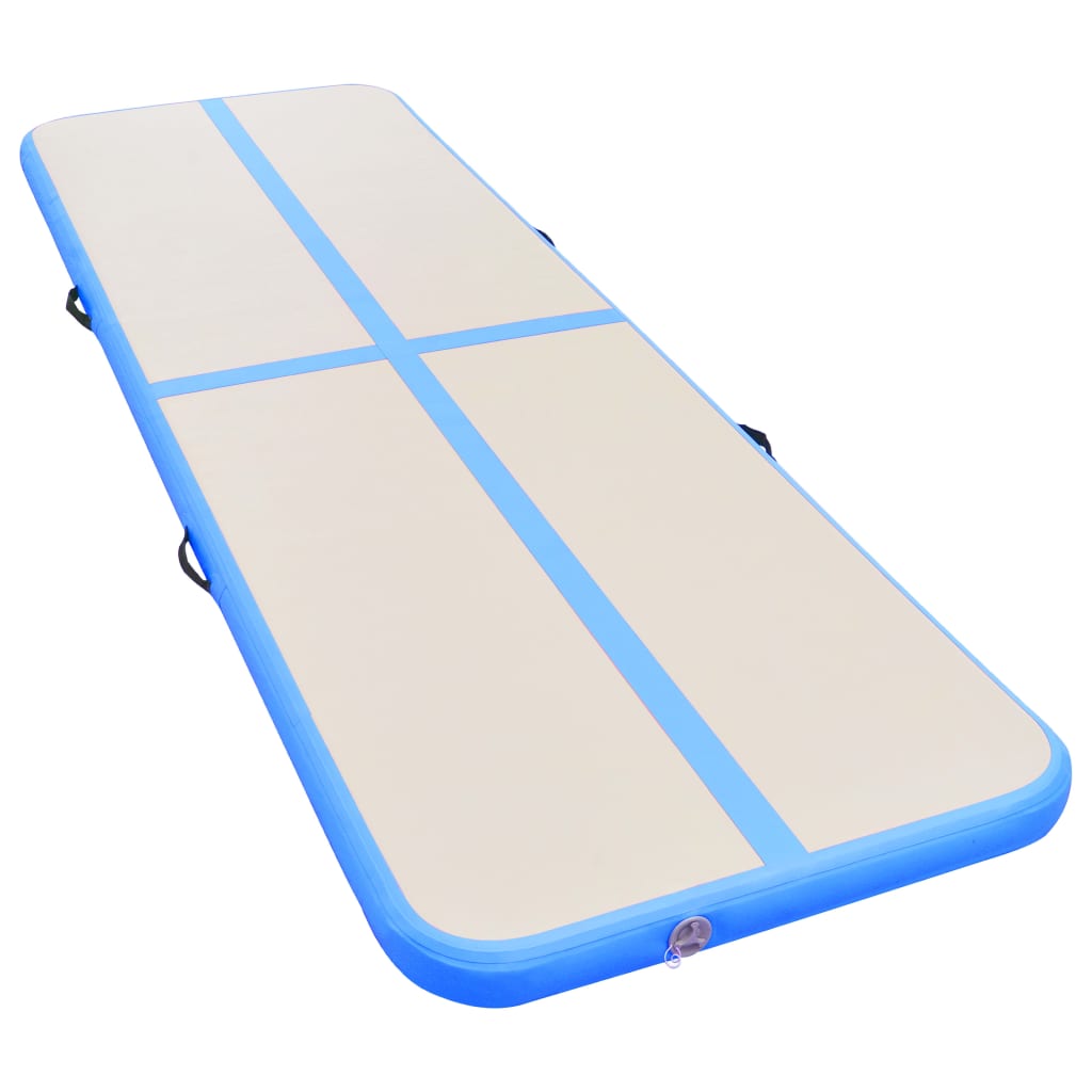 Inflatable Gymnastics Mat with Pump 300x100x10 cm PVC Blue