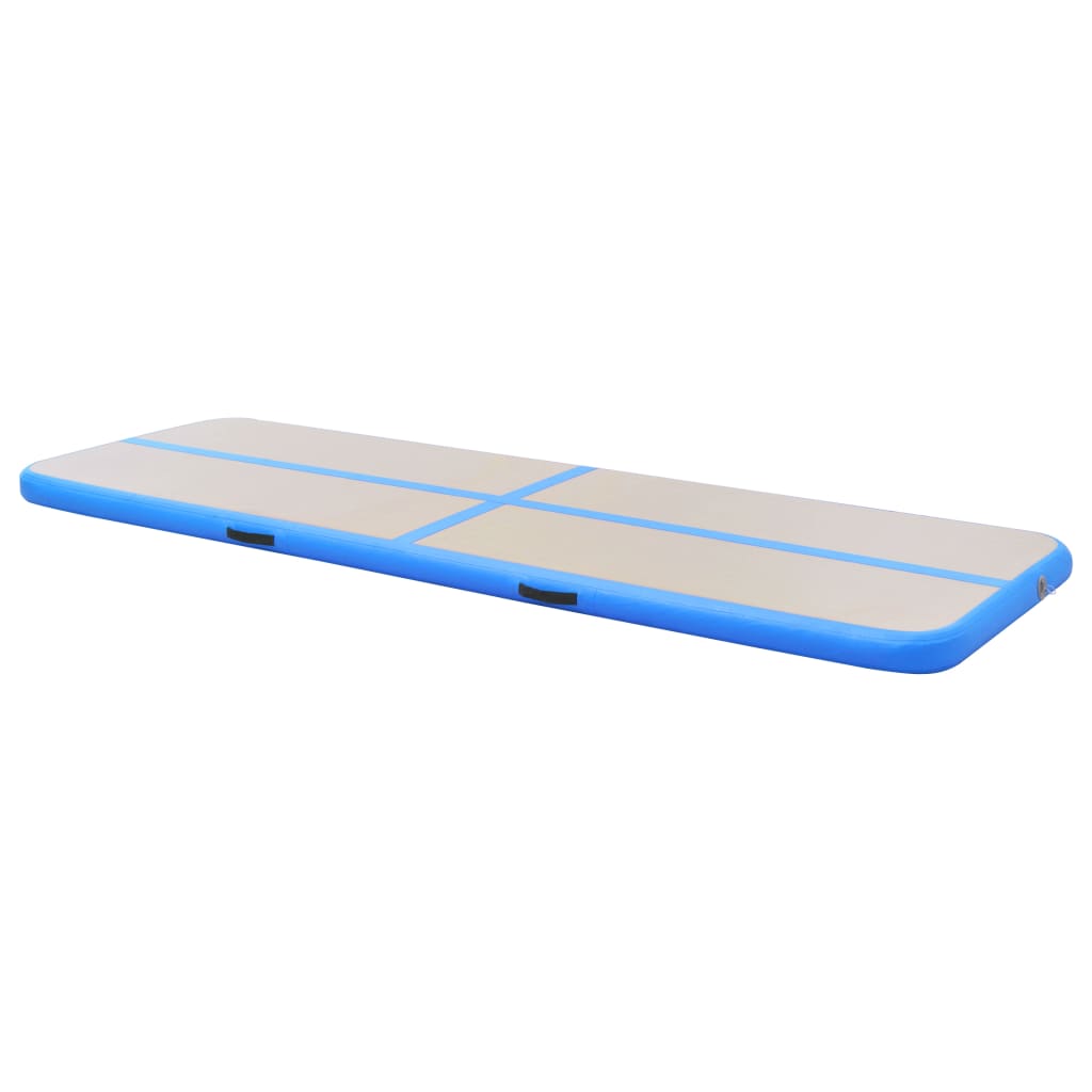 Inflatable Gymnastics Mat with Pump 300x100x10 cm PVC Blue