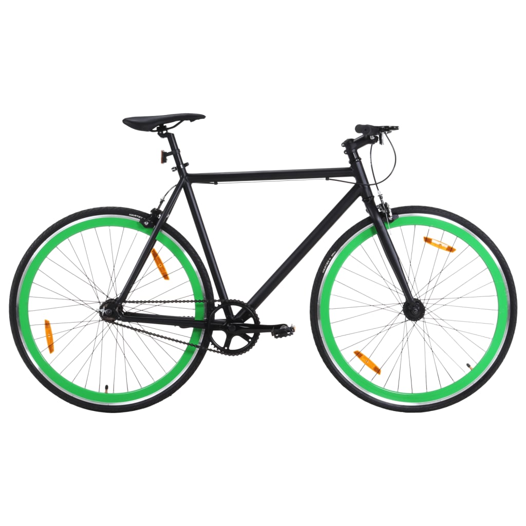 Fixed Gear Bike Black and Green 700c 51 cm