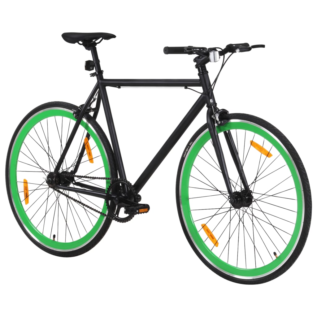 Fixed Gear Bike Black and Green 700c 51 cm