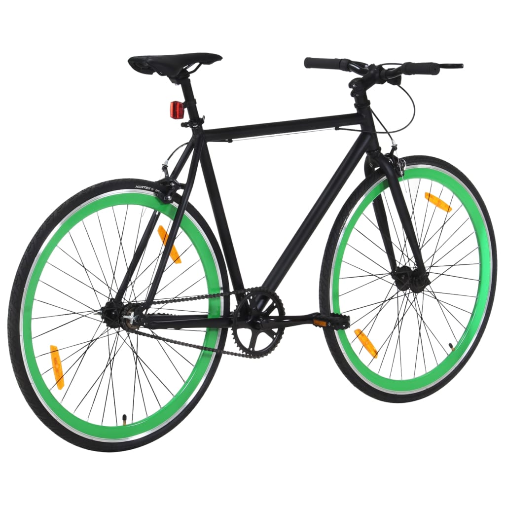 Fixed Gear Bike Black and Green 700c 51 cm