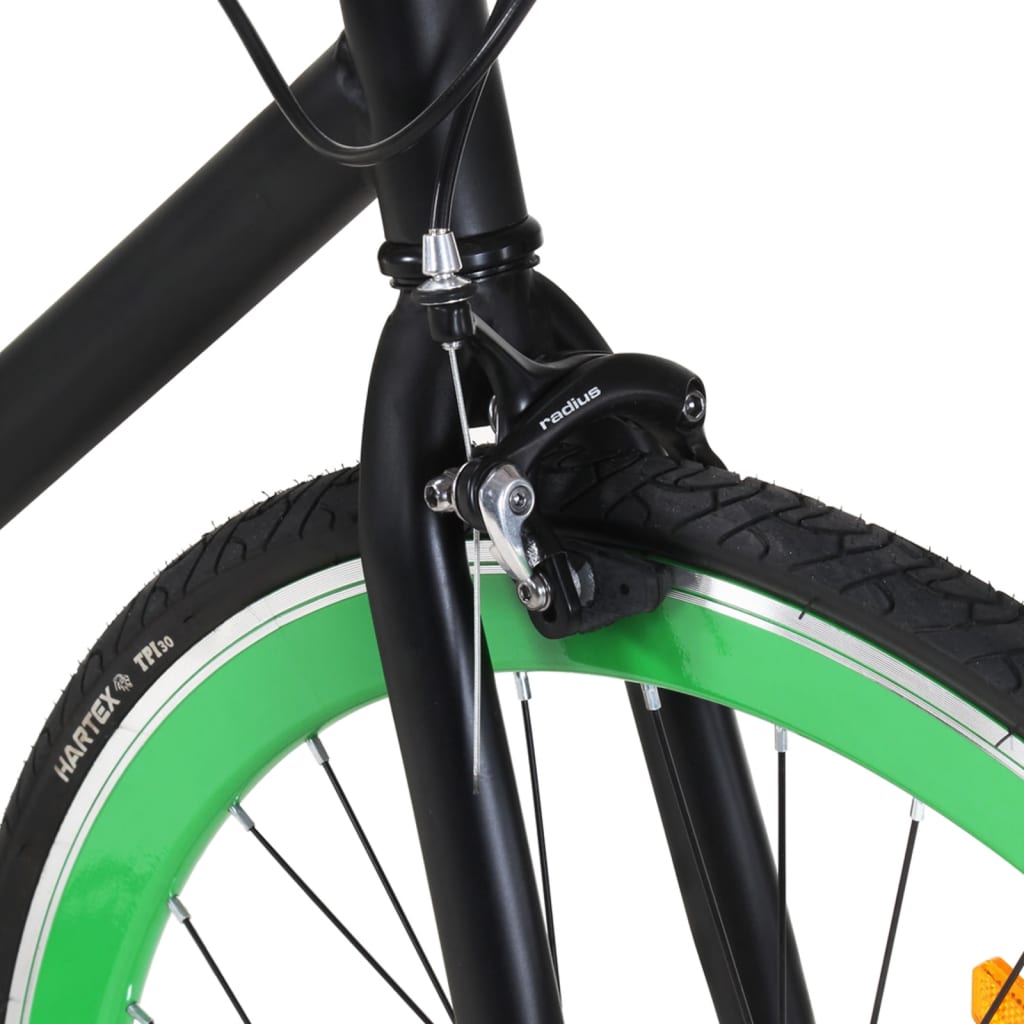 Fixed Gear Bike Black and Green 700c 51 cm