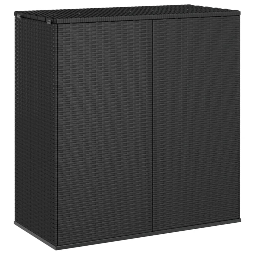 Garden Cushion Box PE Rattan 100x49x103.5 cm Black