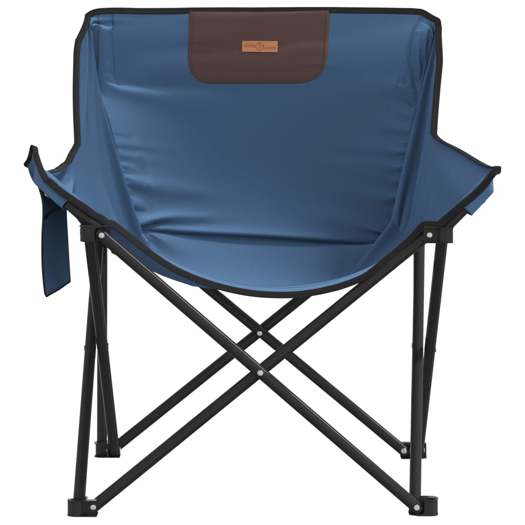 Camping Chairs with Pocket Foldable 2 pcs Blue