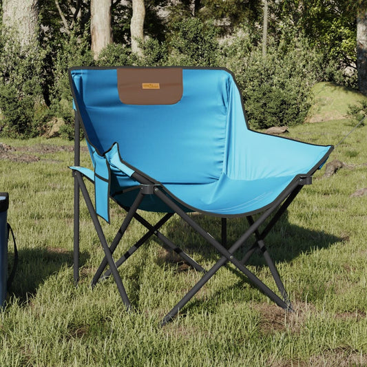 Camping Chairs with Pocket Foldable 2 pcs Bright Blue