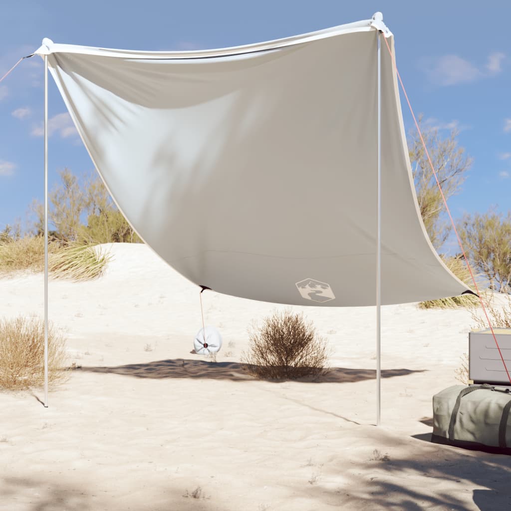 Beach Canopy with Sand Anchors Grey 214x236 cm